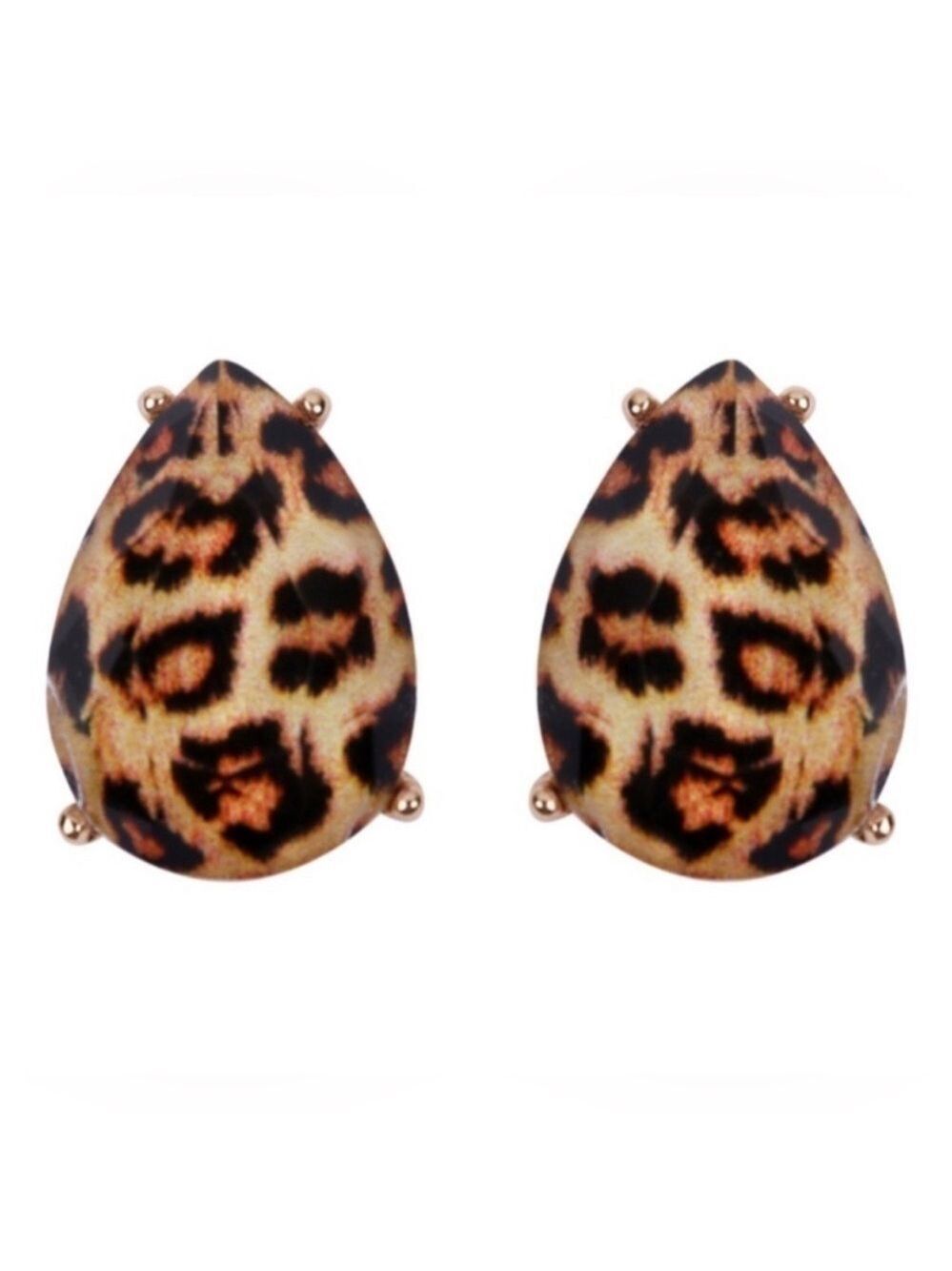 Animal Print Teardrop Earrings